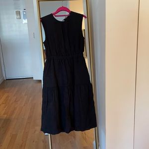 Everlane black linen dress